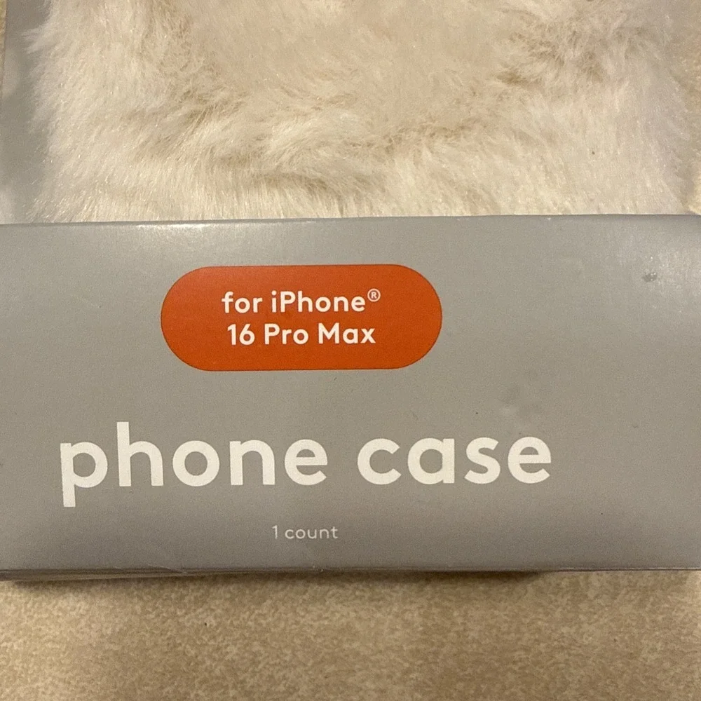 Heyday Faux Fur Phone Case for iPhone 16 Pro Max, Soft Plush Cover, Cream Color